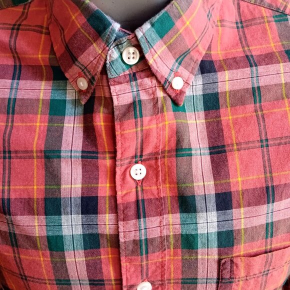 Mens Small Slim Fit Plaid Button-Down Shirt J.Crew Classic Dad Camper Sunday - Picture 3 of 6